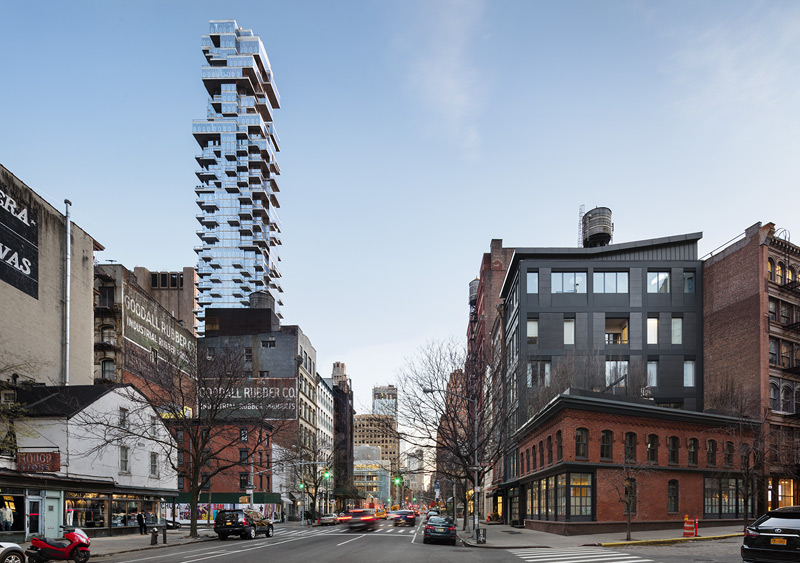 <p>56 Leonard Street</p>
                 <p>Tribeca, NY</p>
                 <p>Herzog & De Meuron</p>
